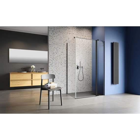 Душевое ограждение Radaway Nes 8 Black KDJ II 90x75 см R (стекло 8 мм), черный/прозрачное - фото 2