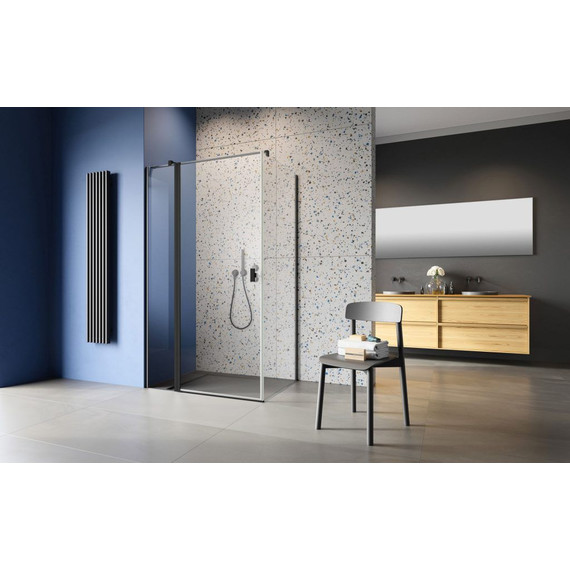 Душевое ограждение Radaway Nes 8 Black KDJ II 90x75 см L (стекло 8 мм), черный/прозрачное - фото 2