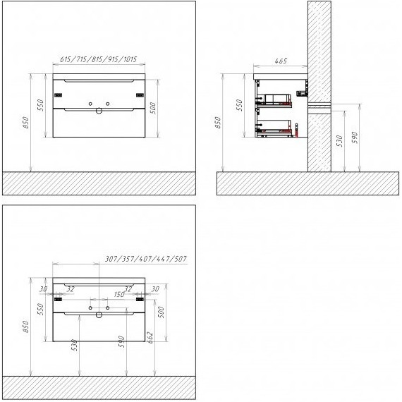 Тумба подвесная со столешницей BelBagno ETNA-900-2C-SO-BL-P 90 см, Bianco Lucido/Bianco Opaco, Цвет фасада: Bianco Lucido - фото 4