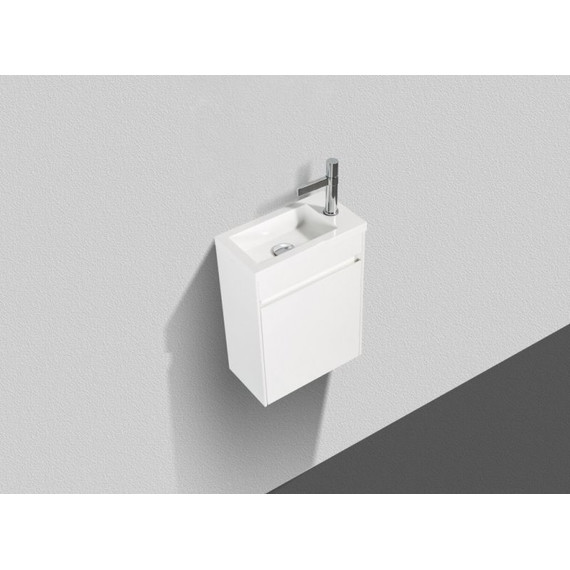 Тумба подвесная с раковиной BelBagno 40 см PIETRA MINI-400-1A-SO-BL-L, белый - фото 4