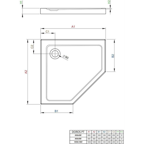Поддон акриловый Radaway Doros Plus PT 80x80 см SDRPTP8080-01 - фото 2