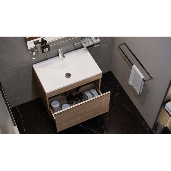 Тумба подвесная с раковиной Velvex Pulsus 70 см tpPUL.70-25, дуб сонома - фото 4