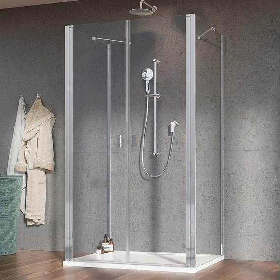Душевое ограждение Radaway Nes 8 DWD+2S 80x75 см (стекло 8 мм), хром/прозрачное - фото 