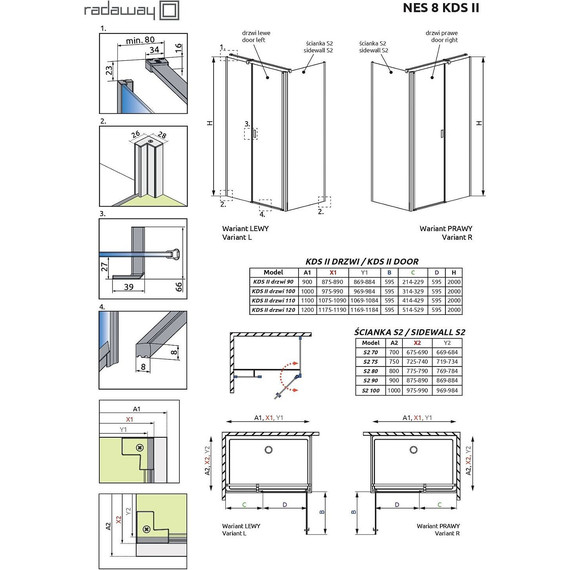 Душевое ограждение Radaway Nes 8 KDS II 120x70 см R (стекло 8 мм), хром/прозрачное - фото 7