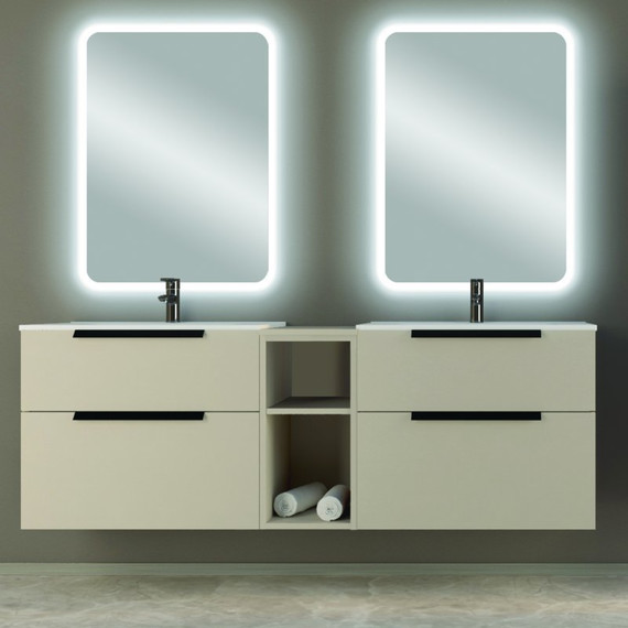 Тумба подвесная с раковиной Cezares Urban 60 см 55156, Spatolato bianco - фото 5