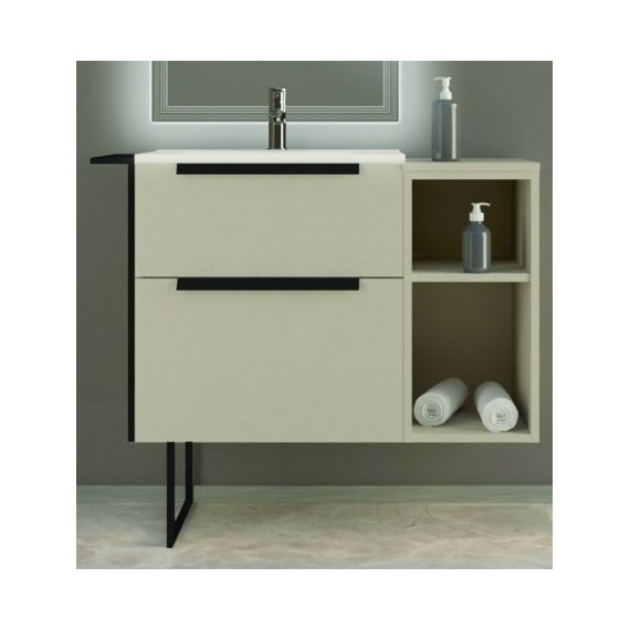 Тумба подвесная с раковиной Cezares Urban 60 см 55156, Spatolato bianco - фото 