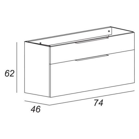 Тумба подвесная с раковиной Cezares Urban 75 см 55160, Grigio opaco - фото 6