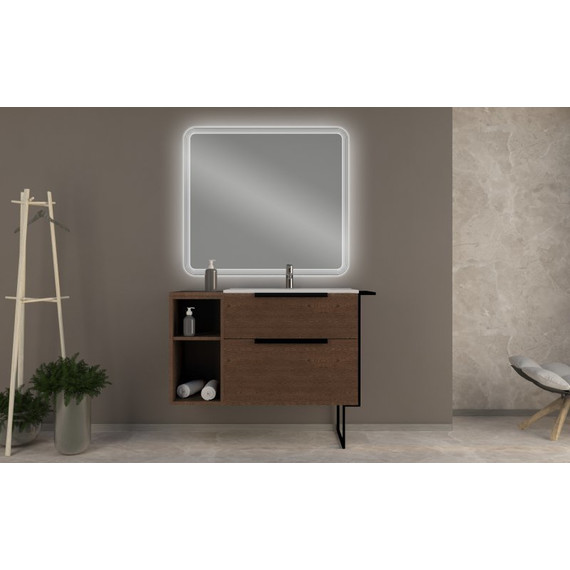 Тумба подвесная с раковиной Cezares Urban 75 см 55158, Frassino scuro - фото 2