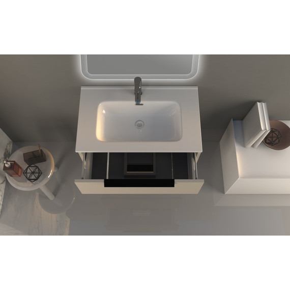 Тумба подвесная с раковиной Cezares Urban 75 см 55159, Spatolato bianco - фото 5