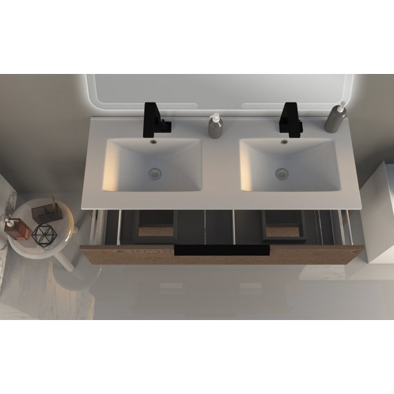 Тумба подвесная с раковиной Cezares Urban 120 см 55161, Frassino scuro - фото 3