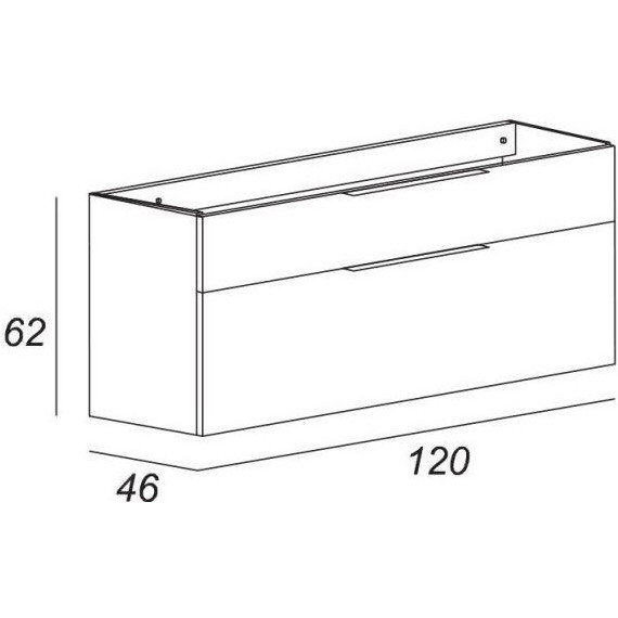 Тумба подвесная с раковиной Cezares Urban 120 см 55163, Grigio opaco - фото 7