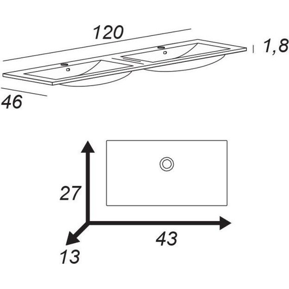 Тумба подвесная с раковиной Cezares Urban 120 см 55162, Spatolato bianco - фото 7