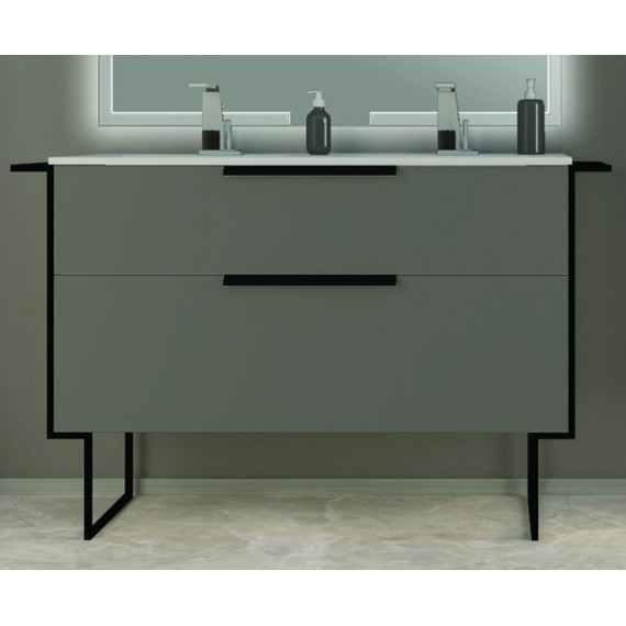 Тумба подвесная с раковиной Cezares Urban 120 см 55163, Grigio opaco - фото 