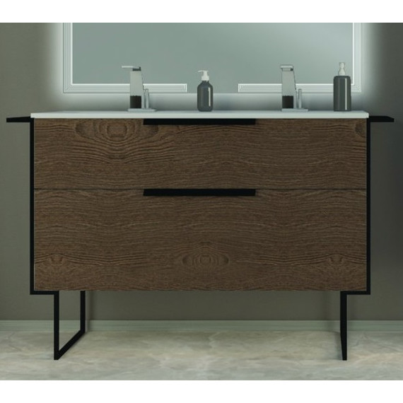 Тумба подвесная с раковиной Cezares Urban 120 см 55161, Frassino scuro - фото 