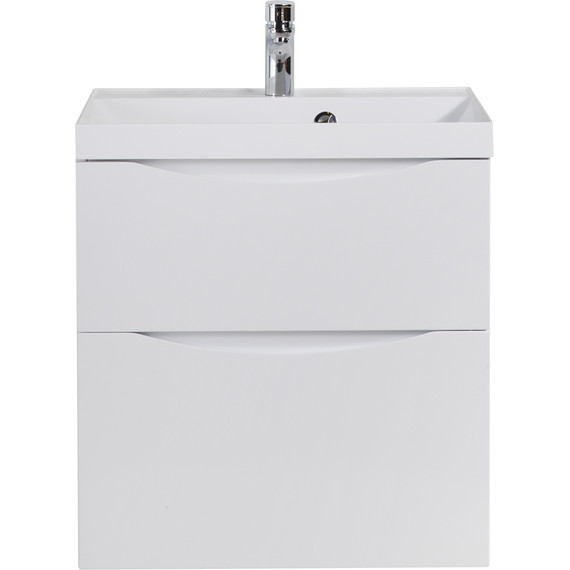 Тумба подвесная с раковиной BelBagno MARINO-H60-700-2C-SO-BL-P 70 см, Bianco Lucido - фото 