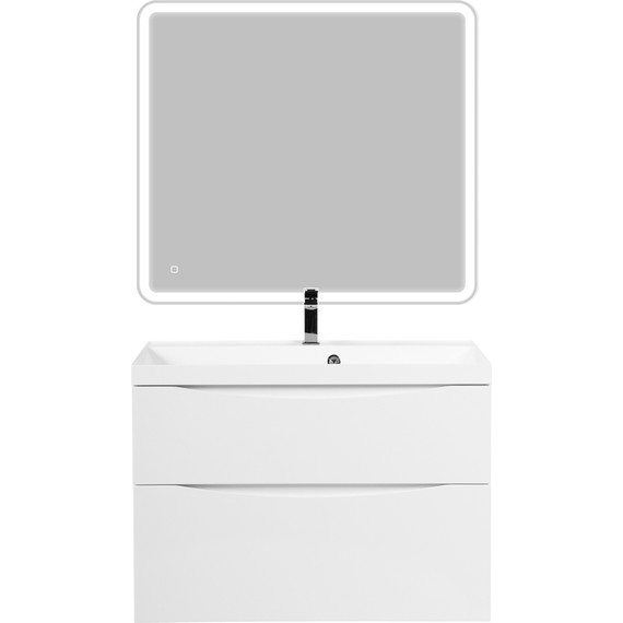 Тумба подвесная с раковиной BelBagno MARINO-H60-800-2C-SO-BL-P 80 см, Bianco Lucido - фото 3