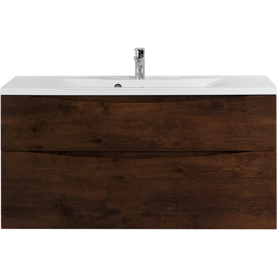 Тумба подвесная с раковиной BelBagno MARINO-H60-1000-2C-SO-RW-P 100 см, Rovere Moro - фото 