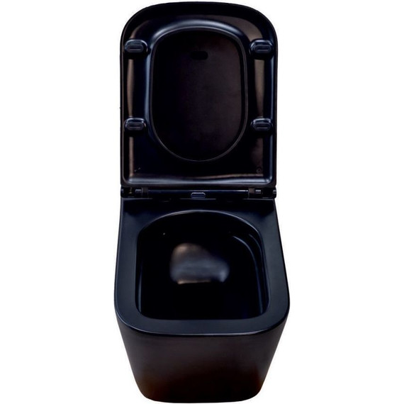 Унитаз подвесной безободковый Sole Cube 2 Black с крышкой микролифт, Цвет производителя: чёрный - фото 4
