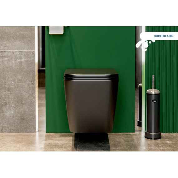 Унитаз подвесной безободковый Sole Cube 2 Black с крышкой микролифт, Цвет производителя: чёрный - фото 9