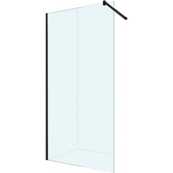Душевая перегородка Berges Wasserhaus Sky Black 90 см 064009 (стекло 8 мм) с кронштейном в комплекте, черный/прозрачное - фото 