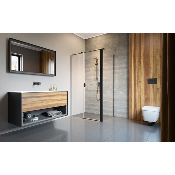 Душевое ограждение Radaway Nes 8 Black KDS II 110x75 см L (стекло 8 мм), черный/прозрачное - фото 2