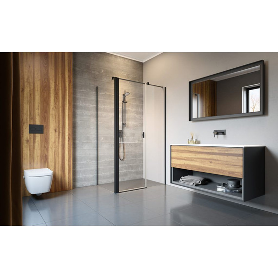 Душевое ограждение Radaway Nes 8 Black KDS II 110x75 см R (стекло 8 мм), черный/прозрачное - фото 2