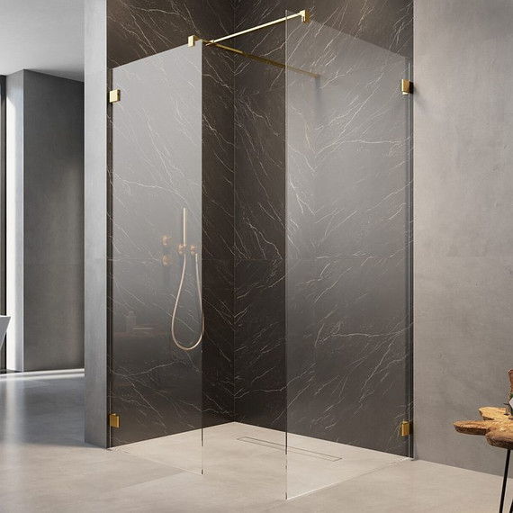 Душевое ограждение Radaway Essenza Pro Gold Walk-in III 160x90 см, золото/прозрачное - фото 