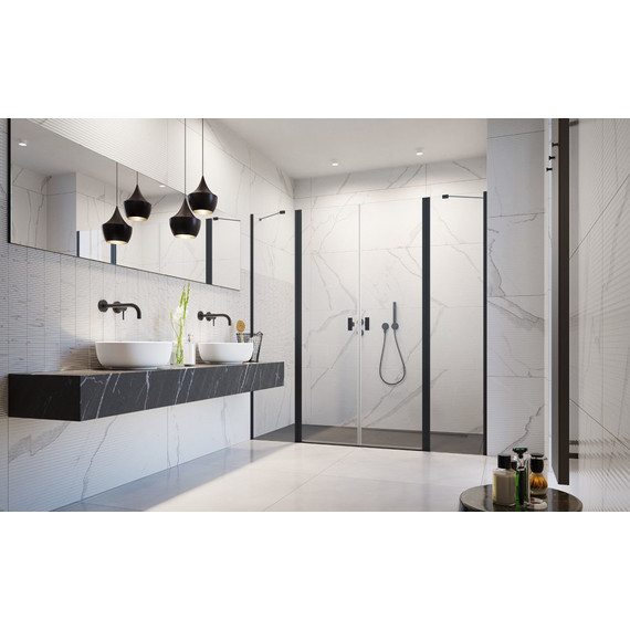 Душевая дверь Radaway Nes 8 Black DWD II 170 см W2 (стекло 8 мм), черный/прозрачное - фото 2