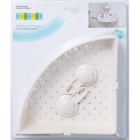 Полка угловая Fixsen Grampus GR-7086, цвет белый - фото 2