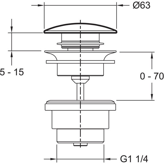 Донный клапан Jacob Delafon E30536-BL, черный матовый - фото 2
