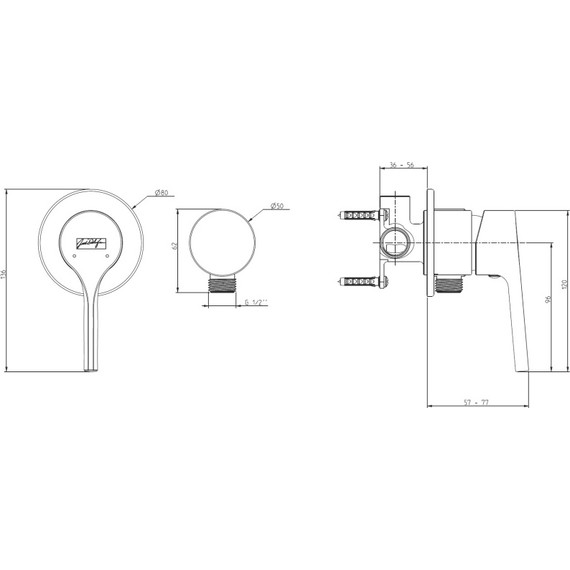 Смеситель для душа Jacob Delafon Elate E25754-CP со шланговым подсоединением - фото 3