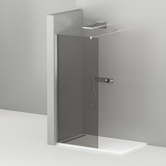 Душевая перегородка Cezares 100 см LIBERTA-L-1-100-GR-Cr (телескопический кронштейн, стекло 8 мм) хром/тонированное - фото 