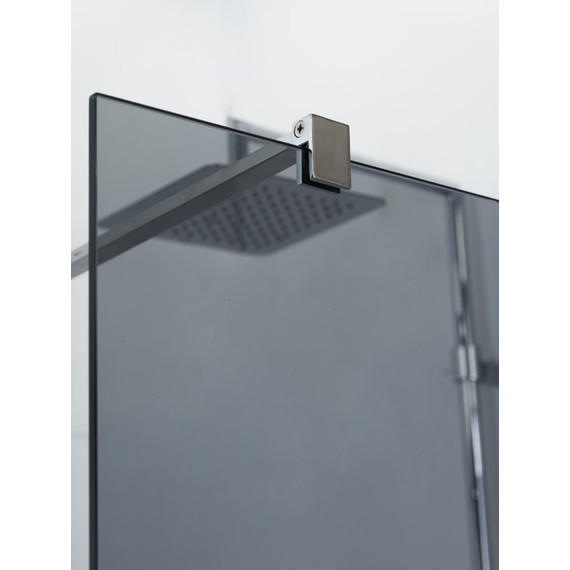 Душевая перегородка Cezares 110 см LIBERTA-L-1-110-GR-Cr (телескопический кронштейн, стекло 8 мм) хром/тонированное - фото 6