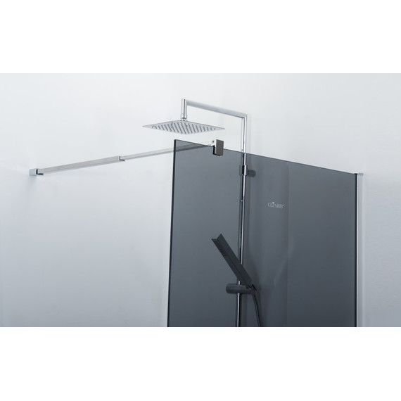 Душевая перегородка Cezares 110 см LIBERTA-L-1-110-GR-Cr (телескопический кронштейн, стекло 8 мм) хром/тонированное - фото 5
