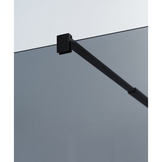 Душевая перегородка Cezares 110 см LIBERTA-L-1-110-GR-NERO (телескопический кронштейн, стекло 8 мм) черный/тонированное - фото 4