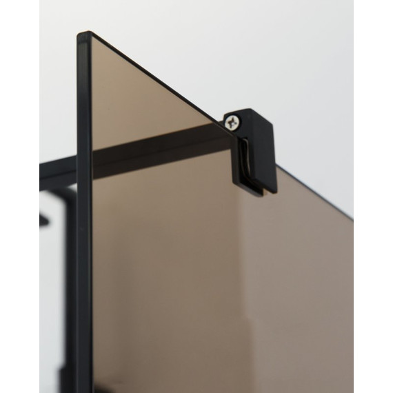 Душевая перегородка Cezares 120 см LIBERTA-L-2-120-BR-NERO (телескопические кронштейны, стекло 8 мм) черный/бронза - фото 3