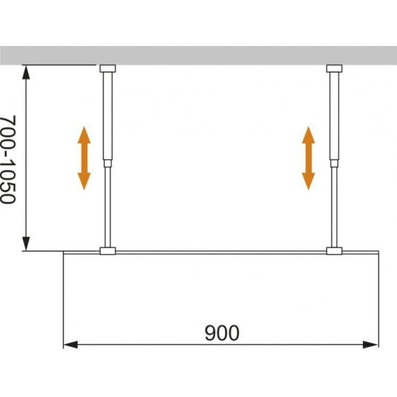 Душевая перегородка Cezares 90 см LIBERTA-L-2-90-BR-NERO (телескопические кронштейны, стекло 8 мм) черный/бронза - фото 6