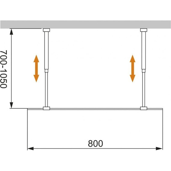 Душевая перегородка Cezares 80 см LIBERTA-L-2-80-GR-NERO (телескопические кронштейны, стекло 8 мм) черный/тонированное - фото 6