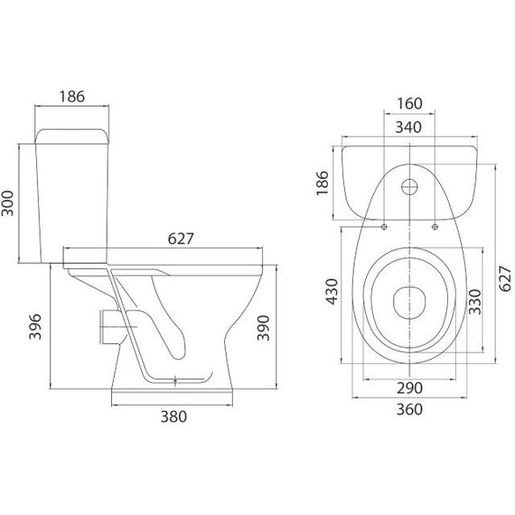 Унитаз-компакт Santeri Pro 1.P215.5.S00.00B.F с крышкой полипропилен - фото 3