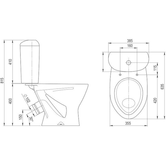 Унитаз-компакт Santeri Версия Комфорт 1.P403.3.S00.00B.F с крышкой полипропилен - фото 8
