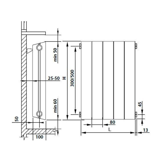 Радиатор Royal Thermo Piano Forte 500 Silver Satin 480х590 мм (6 секций) - фото 4