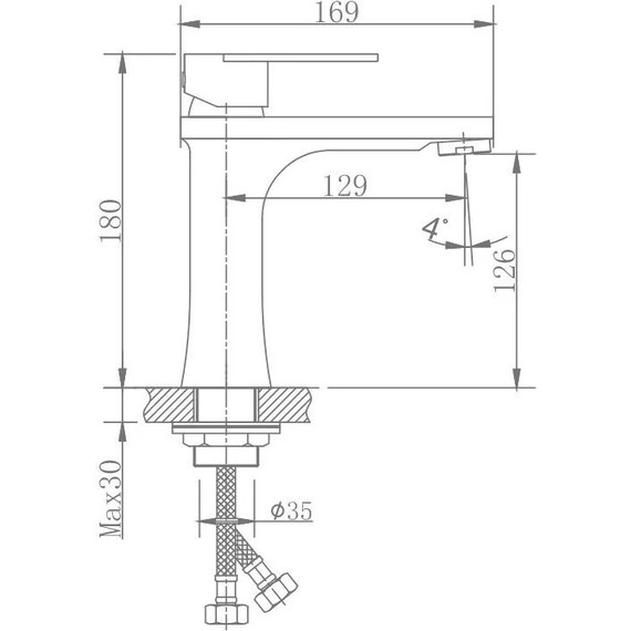 Смеситель для раковины Haiba HB10807, нержавеющая сталь - фото 2