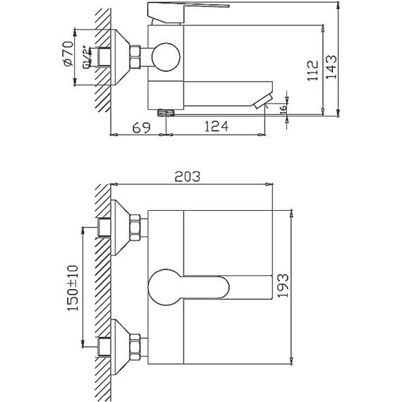 Смеситель для ванны Haiba HB60801, нержавеющая сталь - фото 5