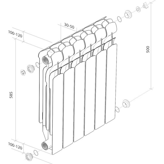 Радиатор Royal Thermo Indigo 2.0 500 480х580 мм (6 секций) - фото 7