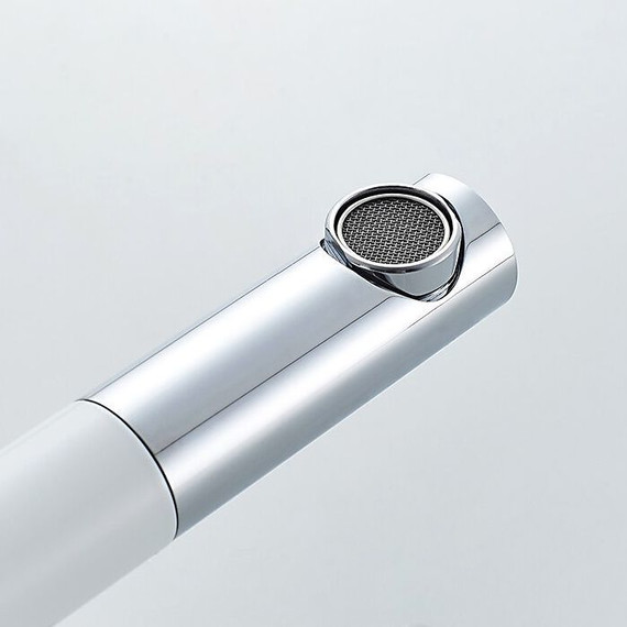 Смеситель для раковины высокий Ledeme L1152-2, белый/хром - фото 7