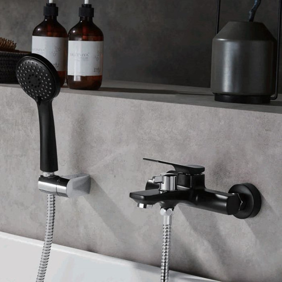 Смеситель для ванны Ledeme L3275B, черный - фото 2