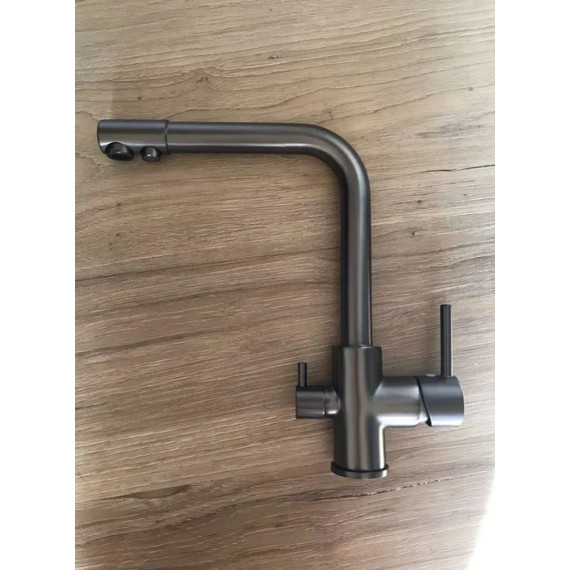 Смеситель для кухни Ledeme L4055U-3, темно-серый - фото 2