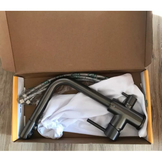 Смеситель для кухни Ledeme L4055U-3, темно-серый - фото 5