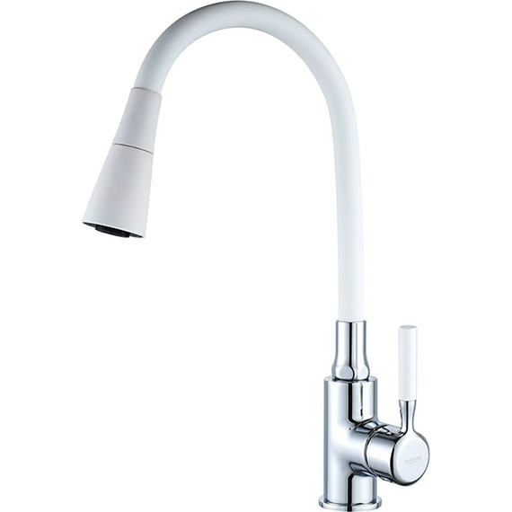 Смеситель для кухни Ledeme L4199-3, белый/хром - фото 