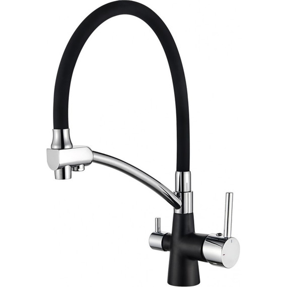 Смеситель для кухни Ledeme L4855B-2, черный/хром - фото 